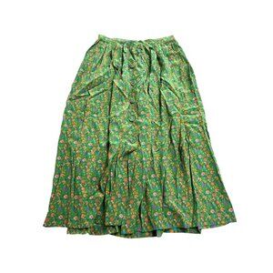 Maria De La Orden Sequana Skirt in Green Floral